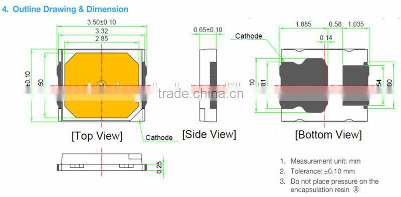 High Quality 55-60LM 0.5W Samsung 2835 SMD LED Strip Light