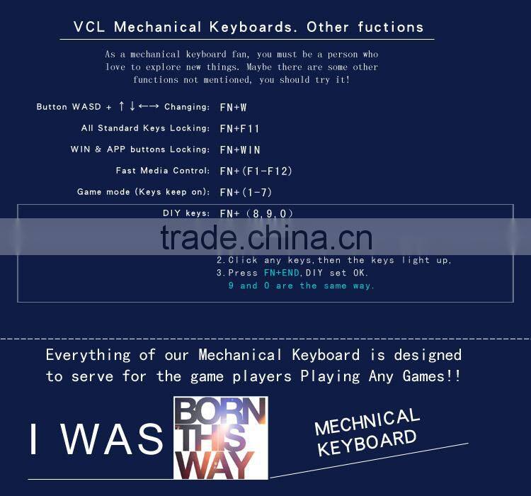 Cool Backlight LED Wired Gaming Mechanical Keyboard For Keyboard Gamer