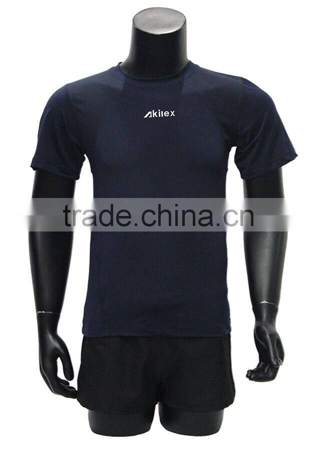 2016 new slim men black soccer jersey