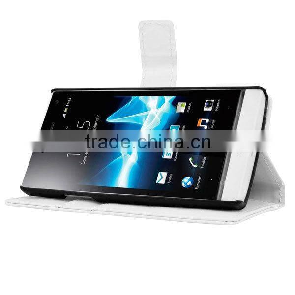Elegant PU leather case for the Sony Xperia S LT26i, magnetic fastener and stand function COVER FOR SONY