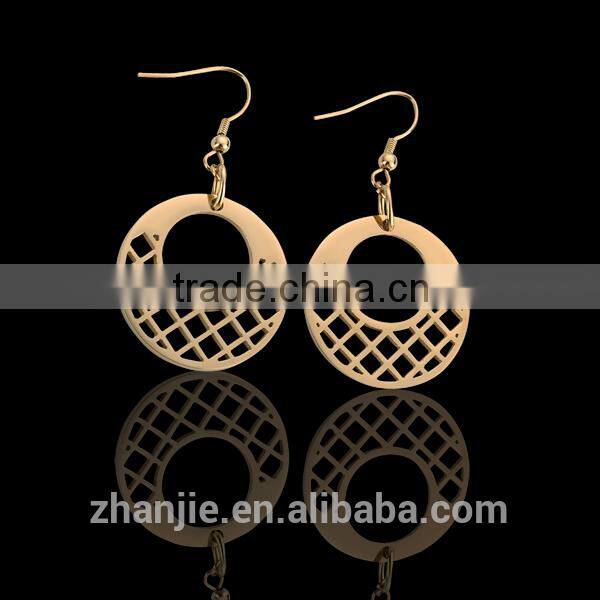 Popular Fashion Grid Stainless Steel Earrings Bohemian Style