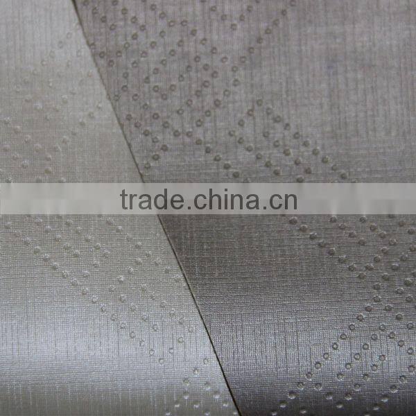 Metallic color PVC wall paper leather material with nice emboss