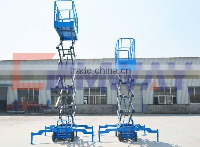 4m-20m Outdoor manual mobile hydraulic lift table with scissor structure