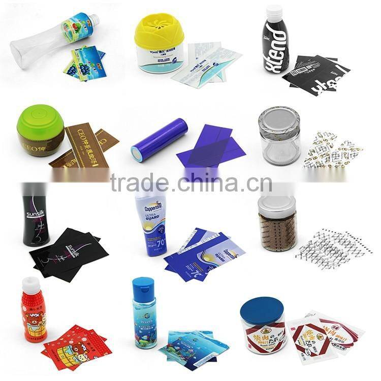 Printed PE PET PVC plastic heat shrink sleeve labels for bottles packaging machine