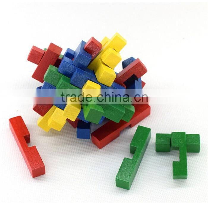 Complex 33 sticks IQ challenging wooden puzzle brain teaser