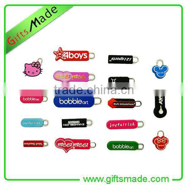 all kinds of soft pvc zipper pullers