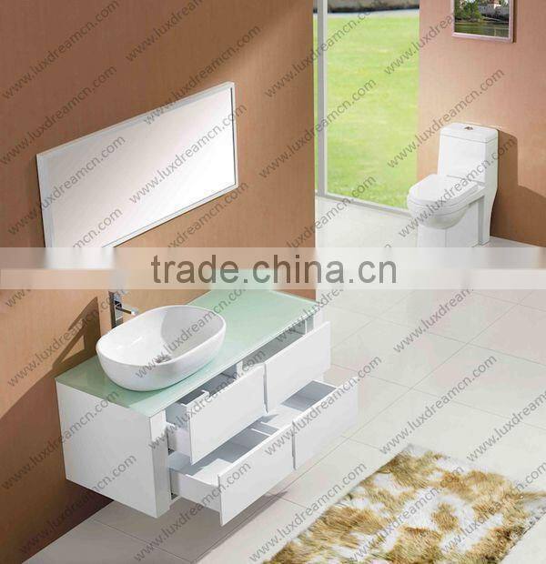 White contemporary elegant bathroom vanity for heavy people