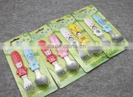 children cutlery set with animated cartoon handle