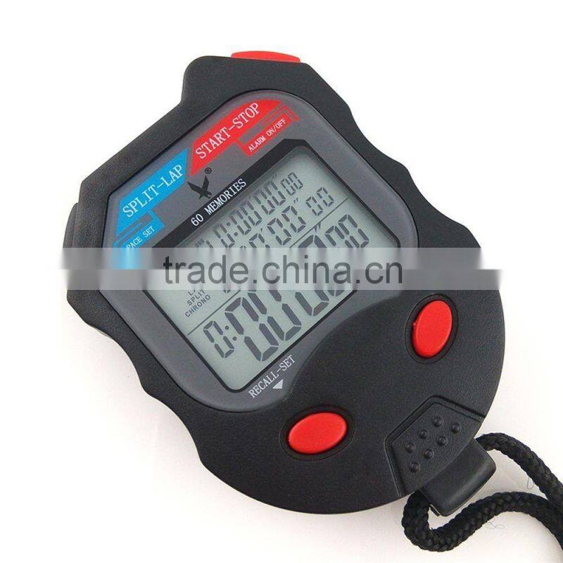 Professional Large 3 Row Display 60 split recallable memory Stopwatch Timer PC560