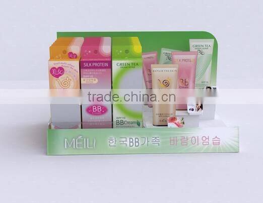 L shape acrylic cosmetics display case stand/holder
