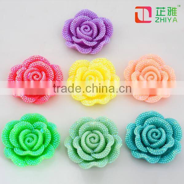 China alibaba fashion flatback resin flower beads