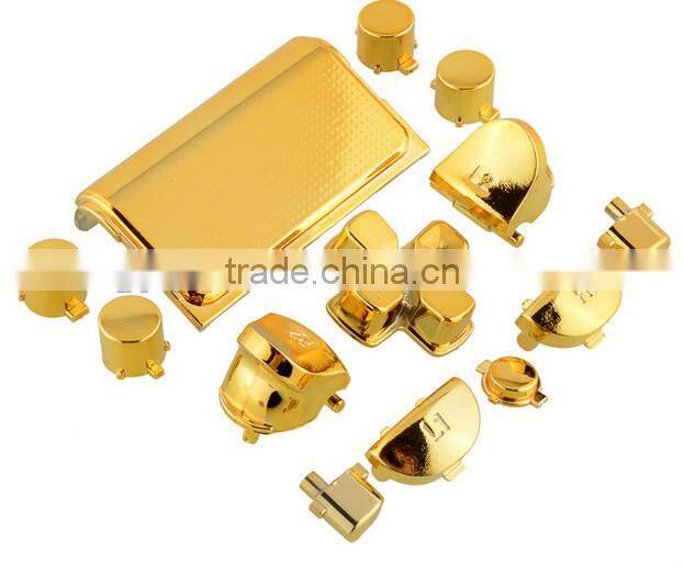 Fashion Full Buttons Kits Set For PS4 Controller Joystick Chrome Gold
