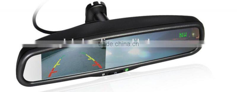 4.3 inch car rearview mirror auto-dimming monitor rear mirror with camera parking sensor
