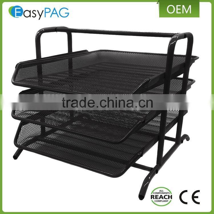 Factory desk design 3 color metal mesh office magazine holder