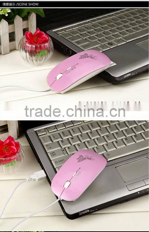 1200 dpi scalable cute and lovely schoolgirl notebook game mouse cable4 color optional