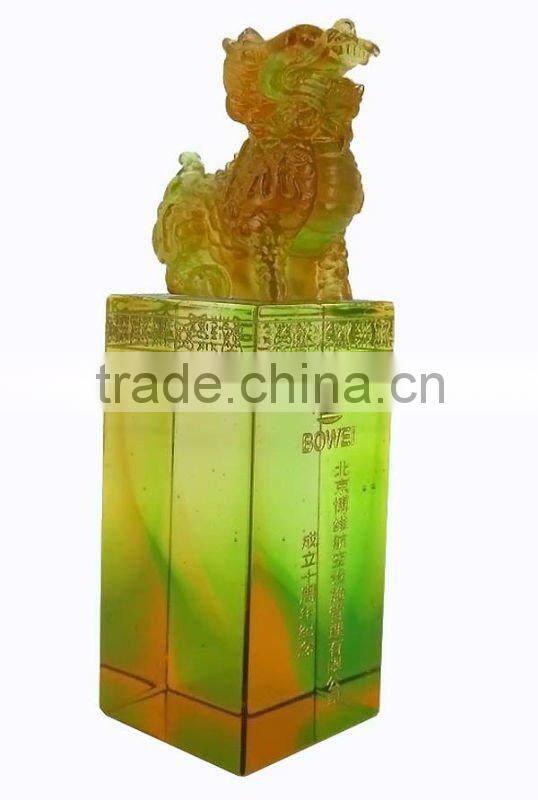 crystal gift - chinese dragon offocial seals --BS137