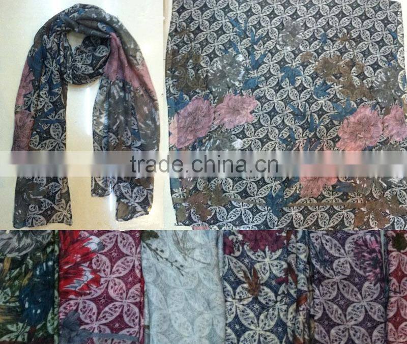 new arrival muti-color Coconut palm figure gauze scarf