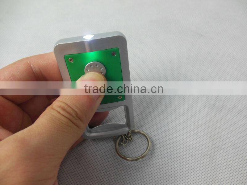 Promotional flashlight led bottle opener keychain/keyring