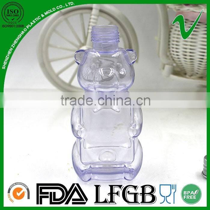 new design clear pvc plastic bottle with aluminium cap