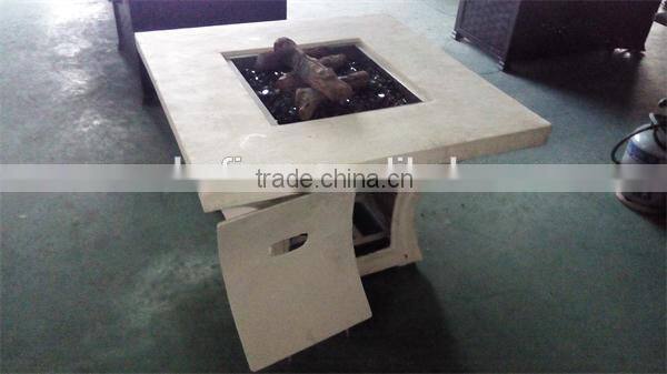 Square Magnesia Gas Fire Pit Table