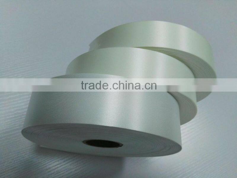 Huzhou factory direct supply satin ribbon for care labels, 100% polyester satin ribbon single side