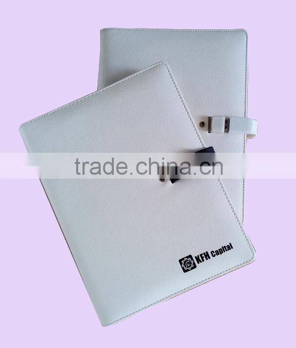 Best selling Factory PU cover notebook with usb drive a5 size