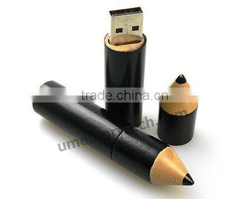 mini pencil wooden black low cost flash drives,discount flash drives 1gb