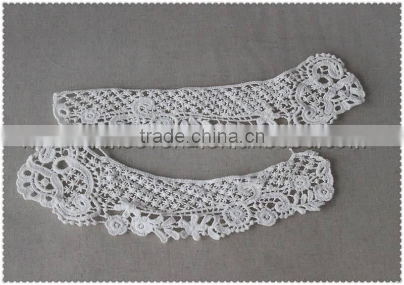 New Design cotton embroidered collars, natural color cotton collar for garments
