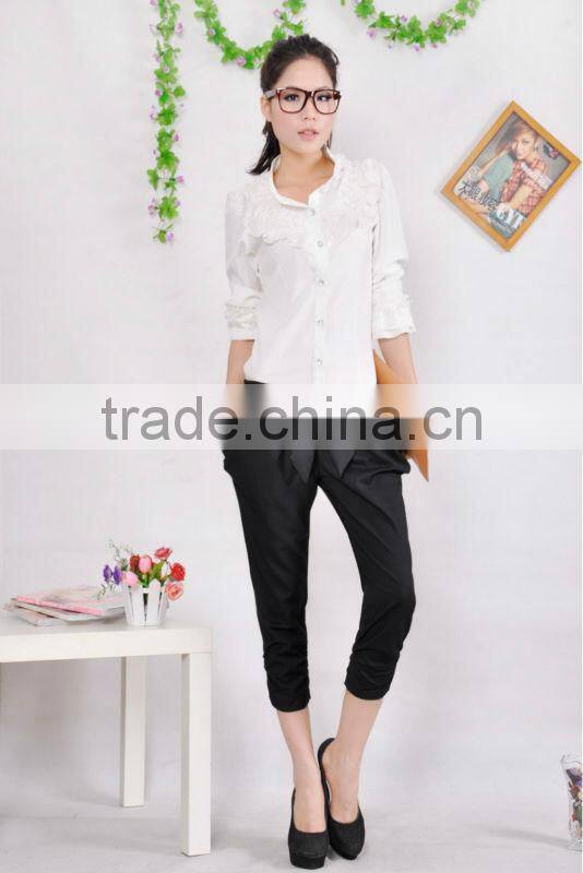 Top Sale 2014 Fashion Women's Pants High Waist Women's Skinny Long Trousers OL Casual Bow Harem Pants Large Size Women's Pants