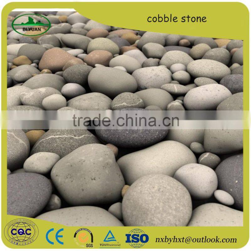 natural River black color polise cobble/pebble stone