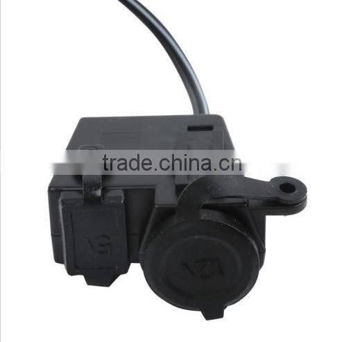 Motorcycle Cigarette Lighter Power 12V Waterproof USB Outlet Socket
