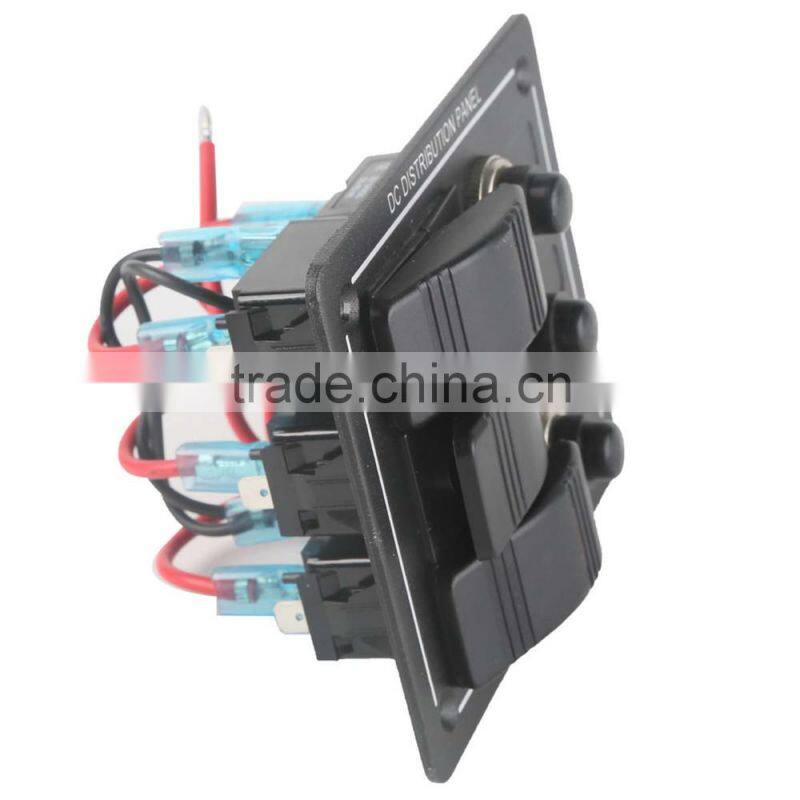 Marine/Boat/RV/Yacht 3 Gang Aluminum LED Waterproof Rocker Switch Panel