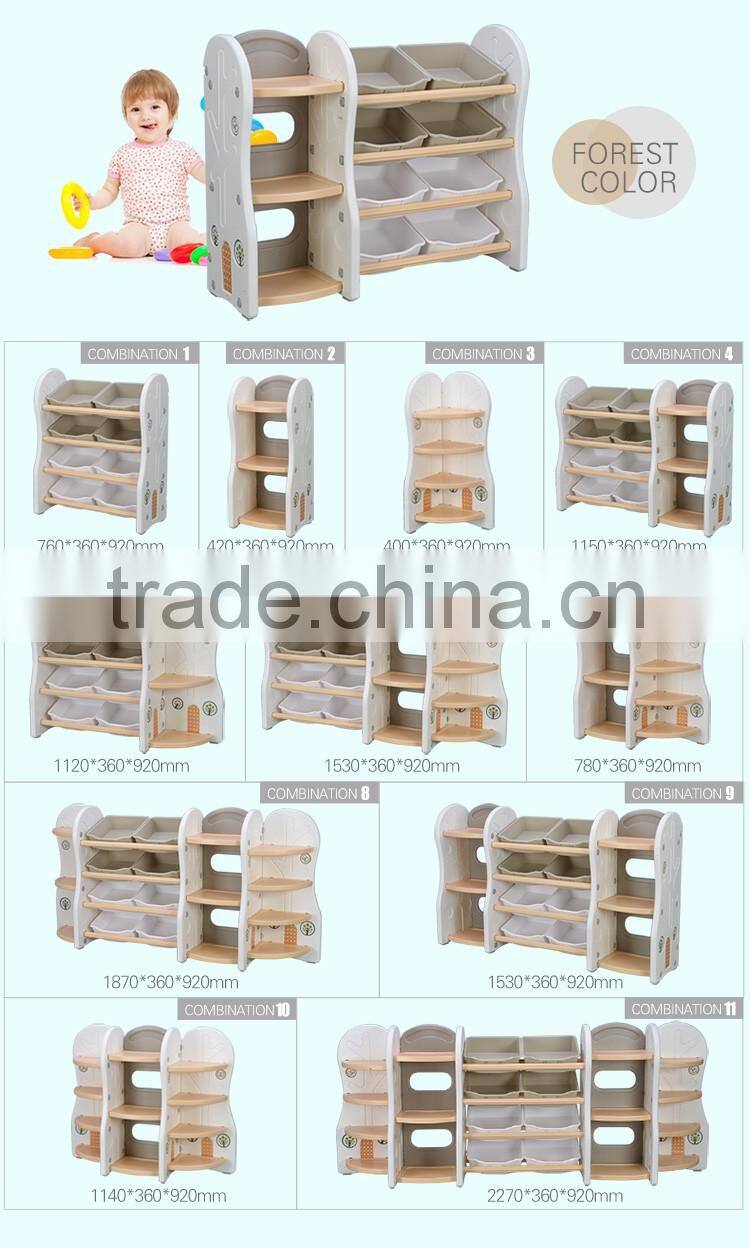 Children's bookcase kids plastic toy storage shelf