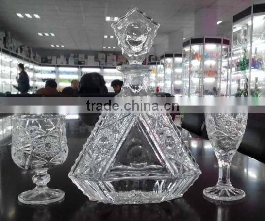 cheapest 1000ml Carved wisky crystal bottle