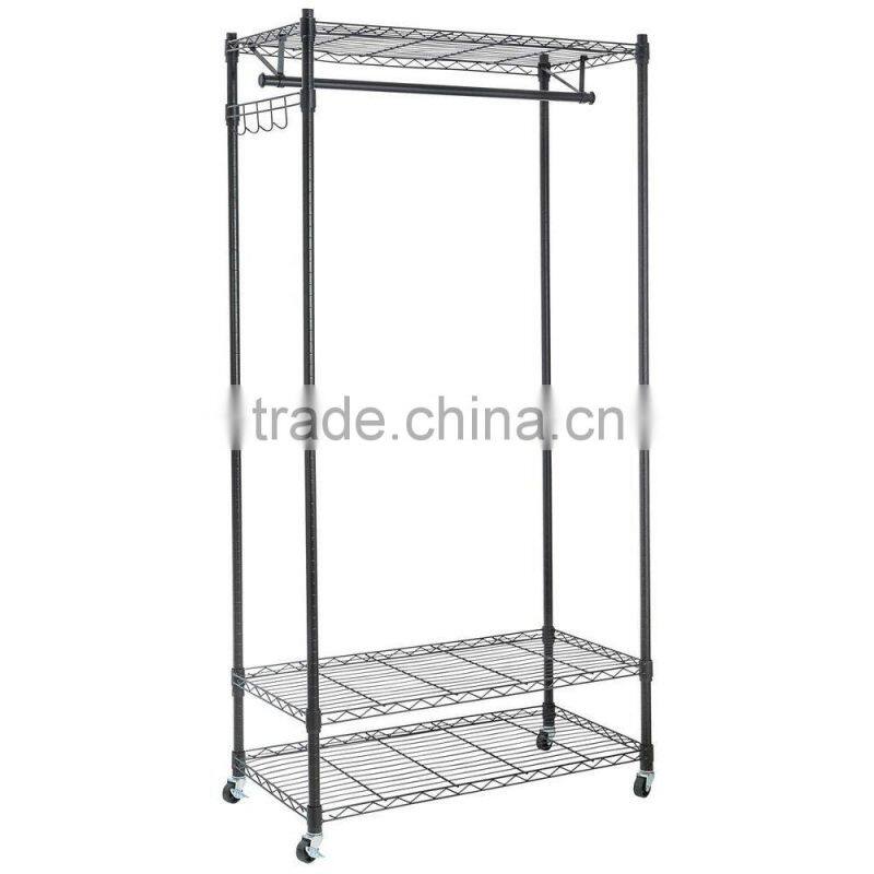 Vivinature Metal wire garment cloth drying rack, storage shelf with wheels