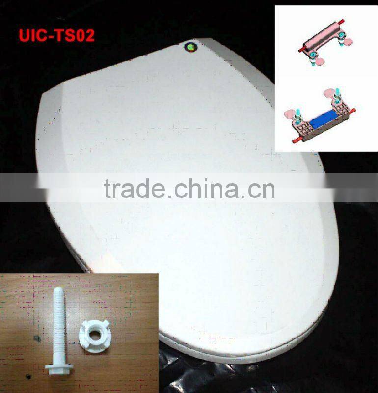 19inch white plastic slow close toilet seat with bevel edge shape