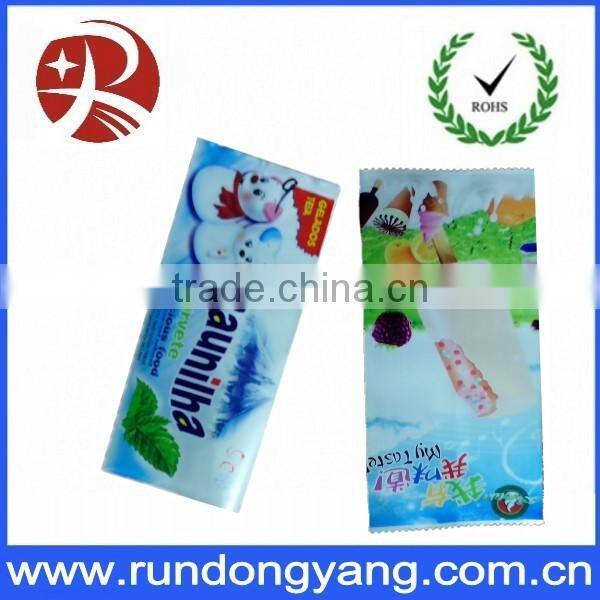 Top quality frozen ice cream popsicle bags with back sealed