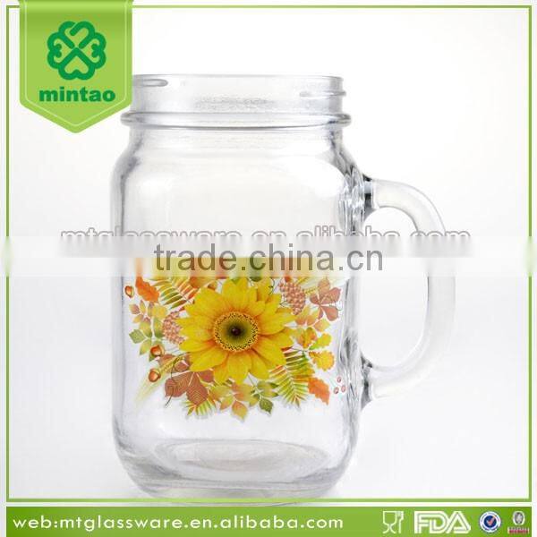Glass mason jar with decal 5153