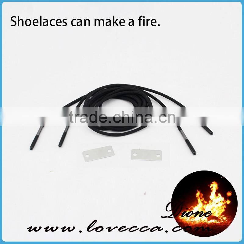 Shoelace Can Make Fire , Nylon Rope Round Colorful Firestarter Shoelace for Climbing