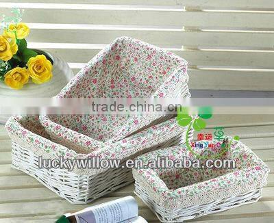 white christmas gingham liner wicker empty gift basket
