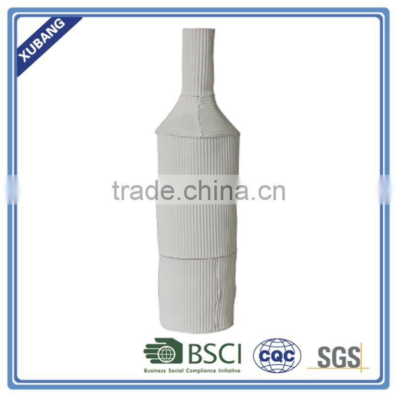 Modern Poly resin Ripped Wine Bottle Shape Vase