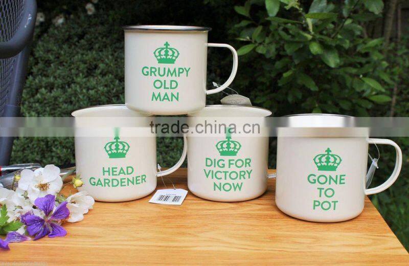 carbon steel metal enamel mug