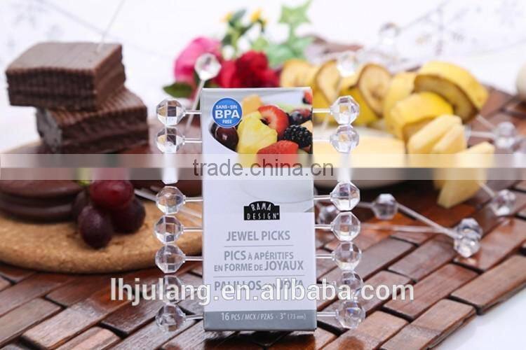 Wholesale useful plastic fruit fork/plastic jewelry fruit fork