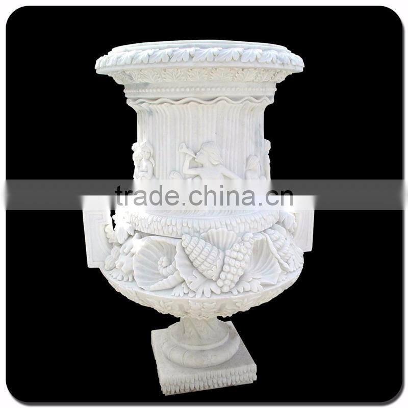 Garden decoration stone carving baby marble stone flower pot