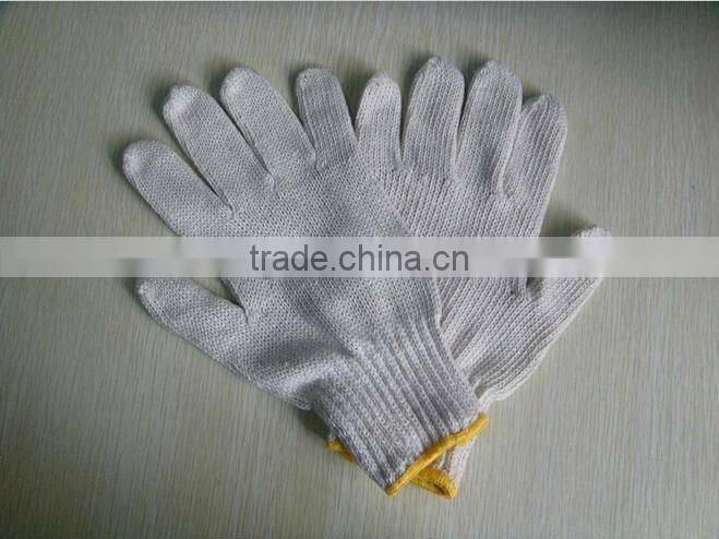 Natural white cotton gloves for workingJRK14
