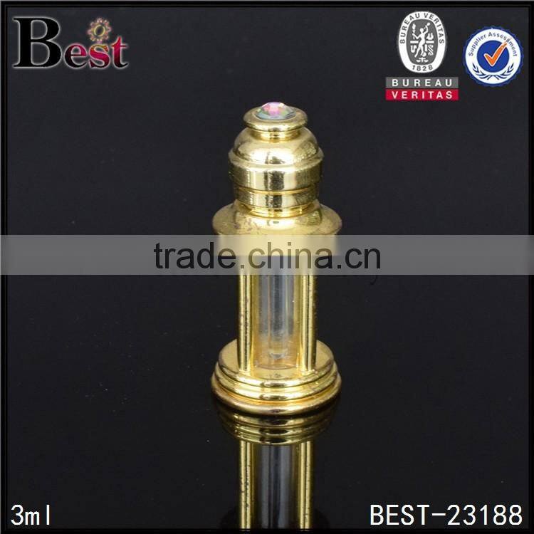 3ml glass bottle for souvenir special design luxury glass bottle for souvenir with metal shell