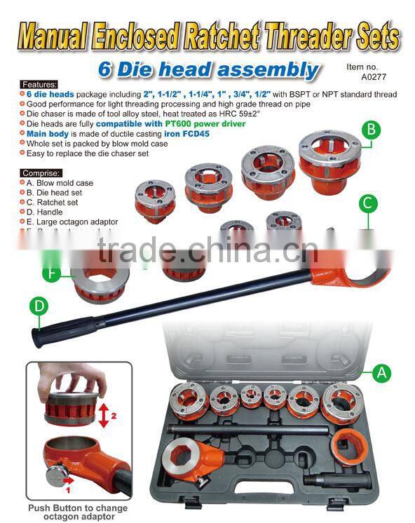 Manual Enclosed Ratchet Threader Sets