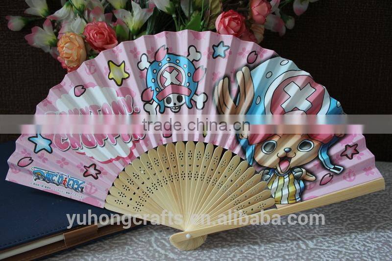 Promotional Japanese paper fan with Customized Logo