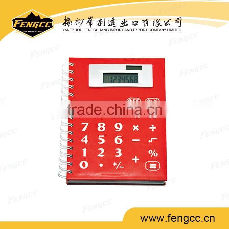 School PU notebook calculator with pen,notebook calculator