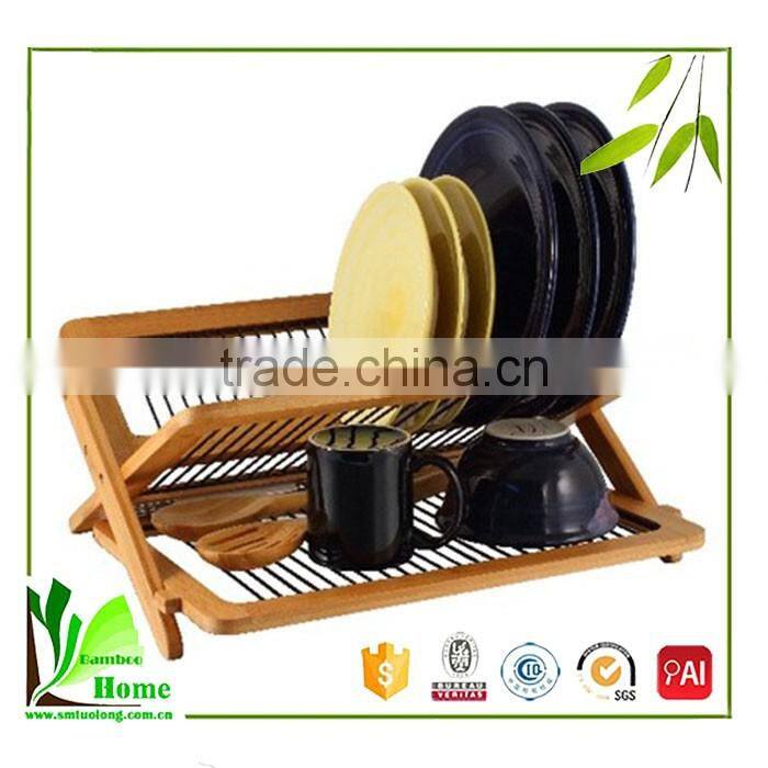 China wholesale custom bamboo roll-up dish drying rack